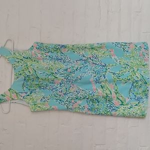 Lilly Pulitzer Women's Cathy Shift Blue Heaven Dress ,Size 0 ,Blue, pink green
